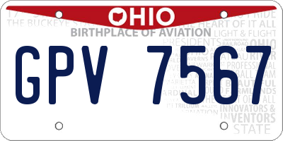 OH license plate GPV7567