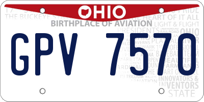 OH license plate GPV7570