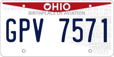 OH license plate GPV7571