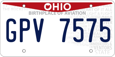 OH license plate GPV7575