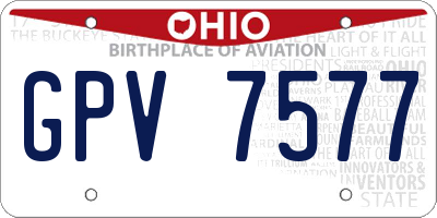 OH license plate GPV7577