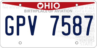 OH license plate GPV7587
