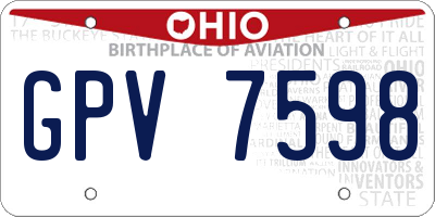 OH license plate GPV7598