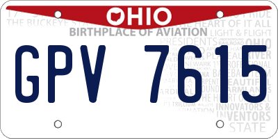 OH license plate GPV7615