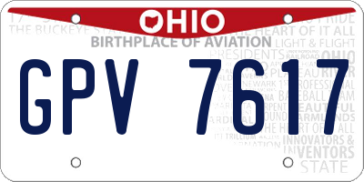 OH license plate GPV7617