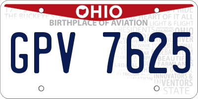 OH license plate GPV7625