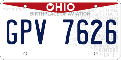 OH license plate GPV7626