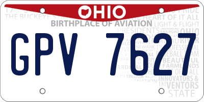 OH license plate GPV7627