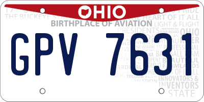 OH license plate GPV7631