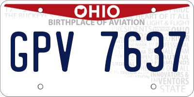 OH license plate GPV7637