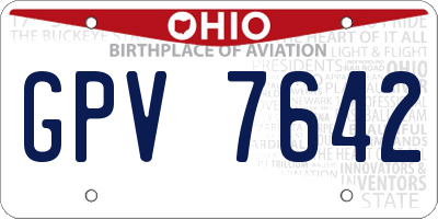 OH license plate GPV7642