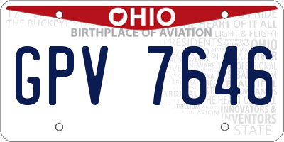 OH license plate GPV7646