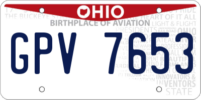 OH license plate GPV7653