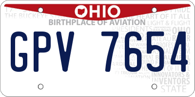 OH license plate GPV7654