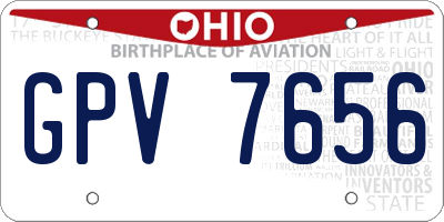 OH license plate GPV7656