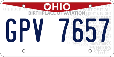 OH license plate GPV7657