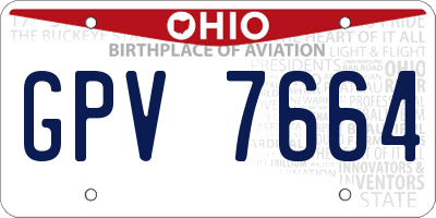 OH license plate GPV7664
