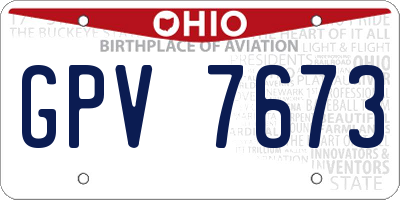 OH license plate GPV7673