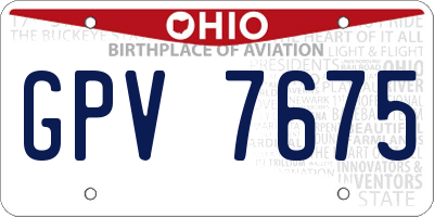 OH license plate GPV7675