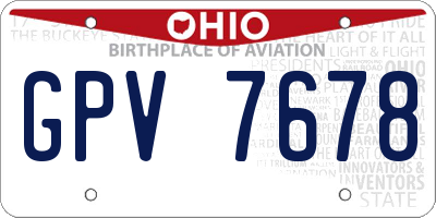 OH license plate GPV7678