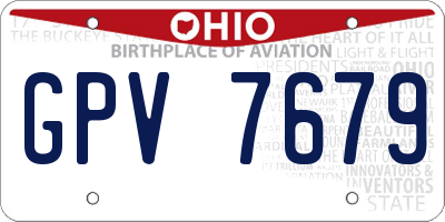OH license plate GPV7679