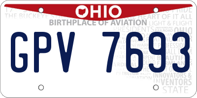 OH license plate GPV7693
