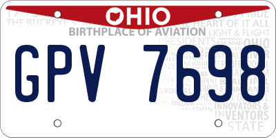 OH license plate GPV7698