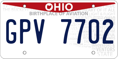 OH license plate GPV7702