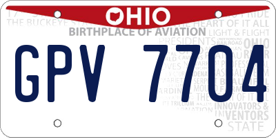 OH license plate GPV7704