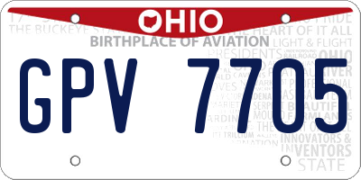 OH license plate GPV7705