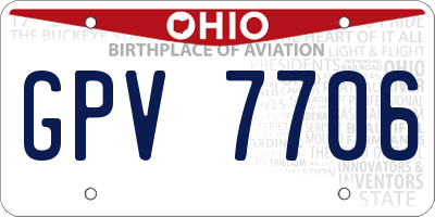 OH license plate GPV7706