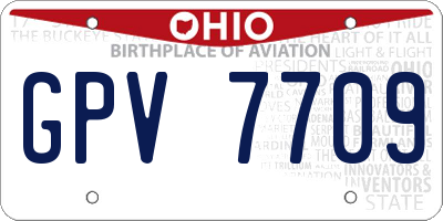 OH license plate GPV7709
