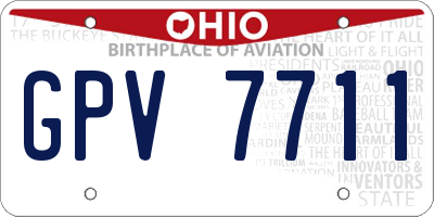 OH license plate GPV7711