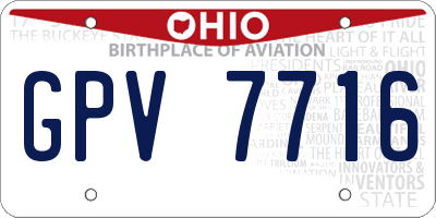 OH license plate GPV7716