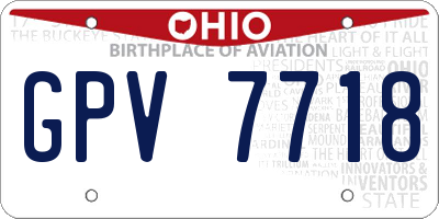 OH license plate GPV7718