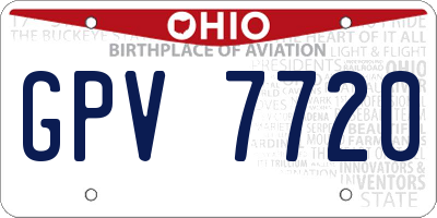 OH license plate GPV7720