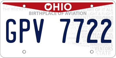 OH license plate GPV7722