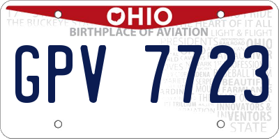 OH license plate GPV7723