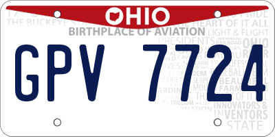 OH license plate GPV7724