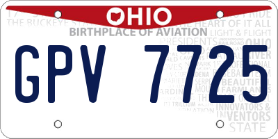 OH license plate GPV7725