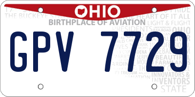 OH license plate GPV7729