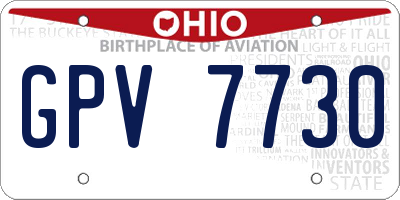 OH license plate GPV7730