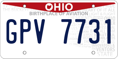 OH license plate GPV7731