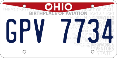 OH license plate GPV7734