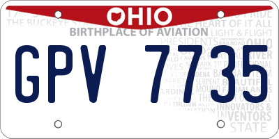 OH license plate GPV7735