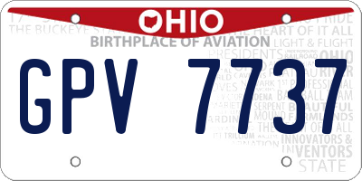 OH license plate GPV7737