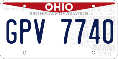OH license plate GPV7740