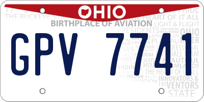 OH license plate GPV7741