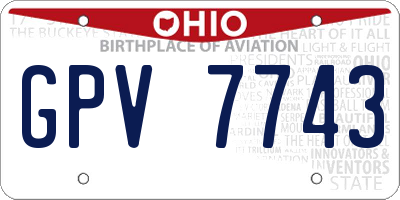 OH license plate GPV7743