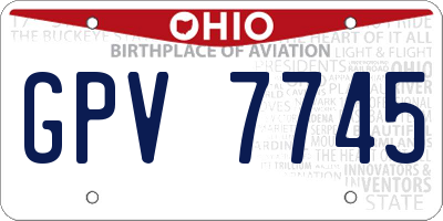 OH license plate GPV7745